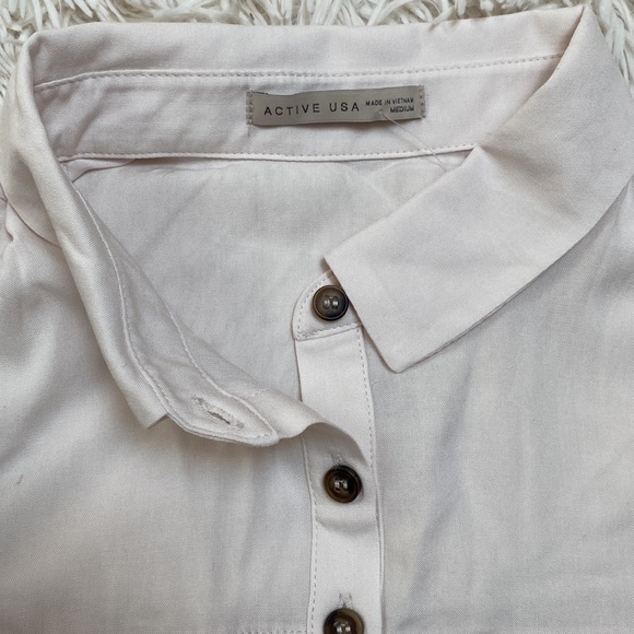 Active USA Sleeveless Collared Blouse 💗 Ivory - Picture 9 of 14